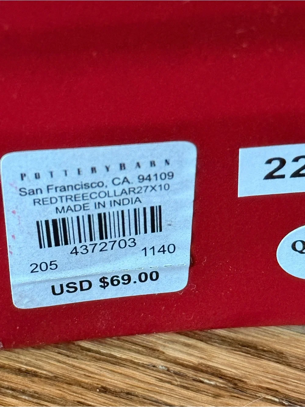 Pottery Barn Red Metal Christmas Tree Collar 27” Holiday Decor
